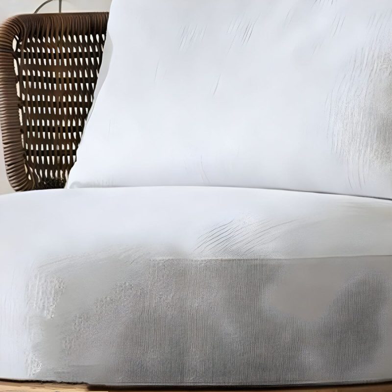 "Modern Wicker/Rattan Sofa with Waterproof Gray Upholstery and Cushions - 37"L x 37"W x 27"H Corner Sofa"
