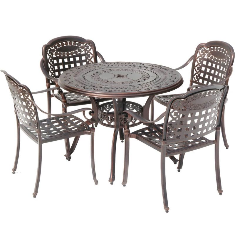 "Traditional Dining Armchair in Bronze With Arm 25.2" Long 35.03" High - 2 Piece Set"