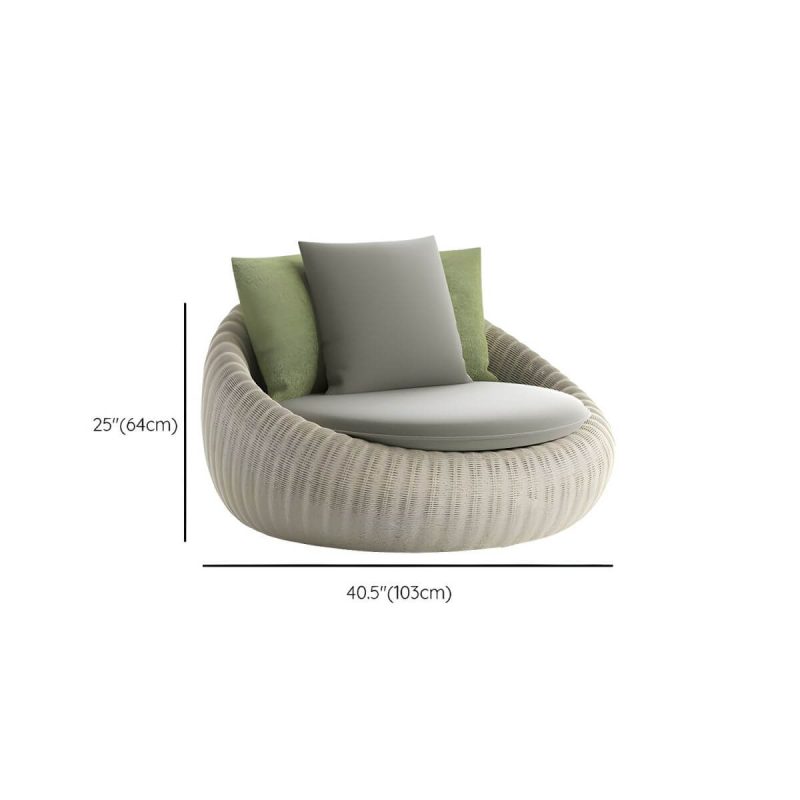 "Dimension of Modern PE Rattan Patio Conversation Set - Not Upholstered, Ottoman Not Included - 1-Seater Sofa Beige"
