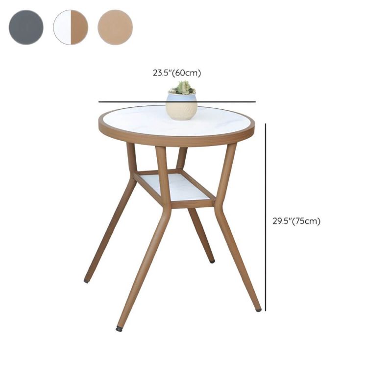 "Modern Style Dining Set Square Metal 1/3 Pcs Dining Table Set - Table 39.4"L x 23.6"W x 29.5"H Zero Brown"