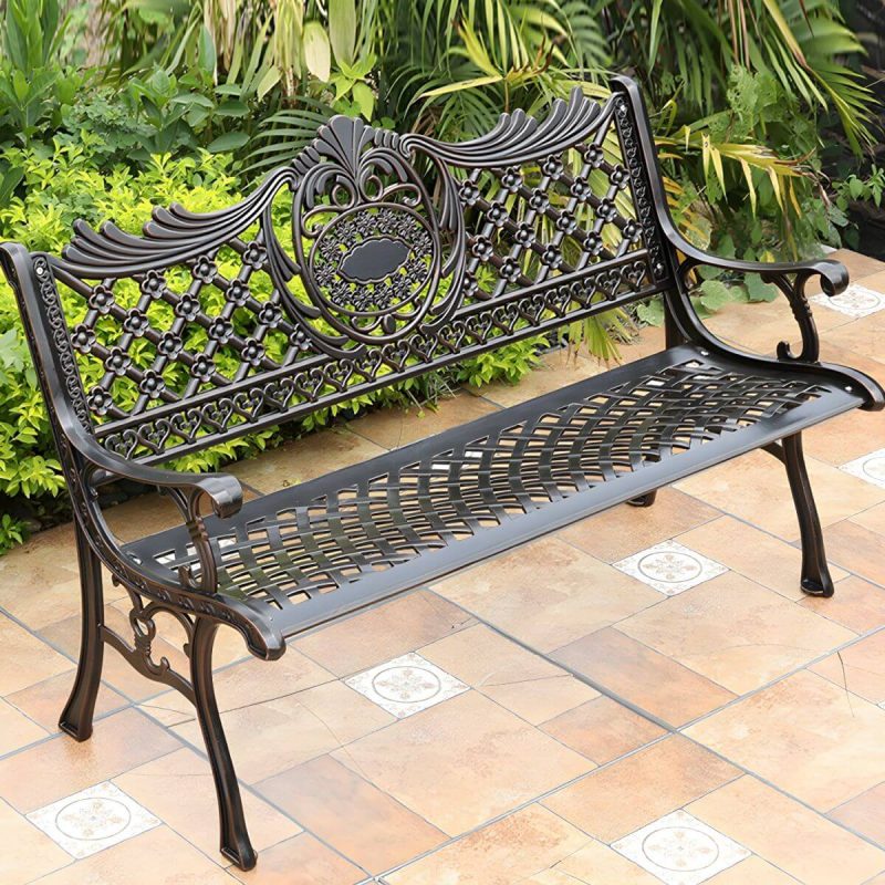 "Contemporary Style Park Bench with Legs Water Resistant for Outdoor - 51"L x 24"W x 33"H"