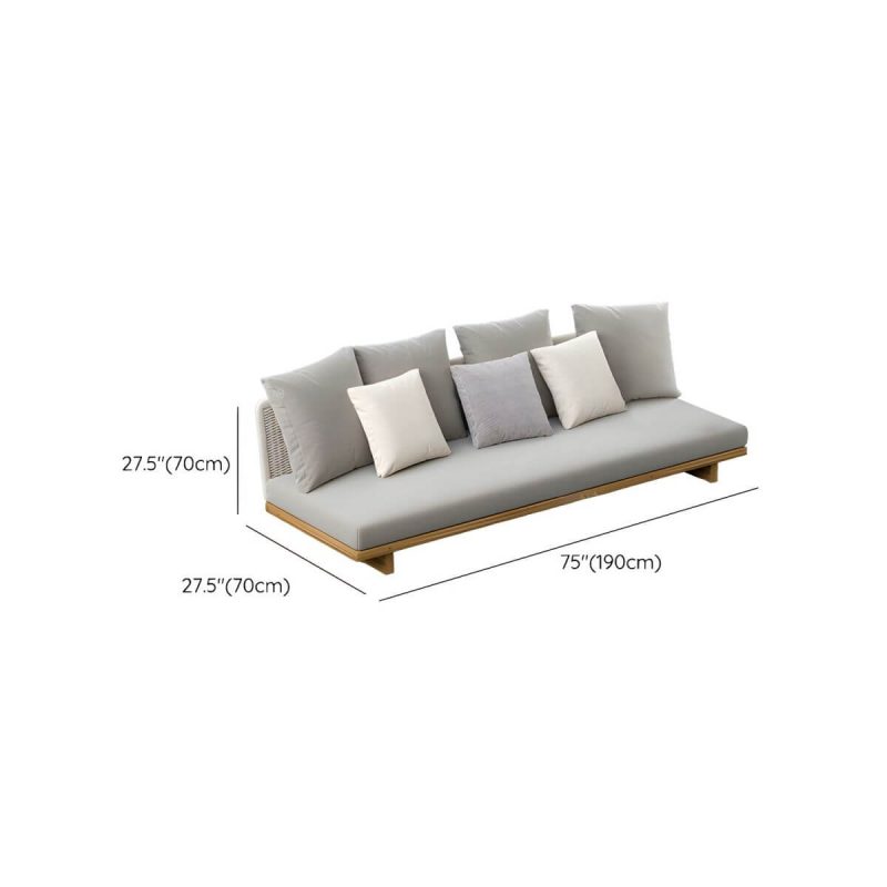 "Dimension of Waterproof and Durable Upholstered Modern Sofa with Cushions - 3-Seater Armless Sofa"