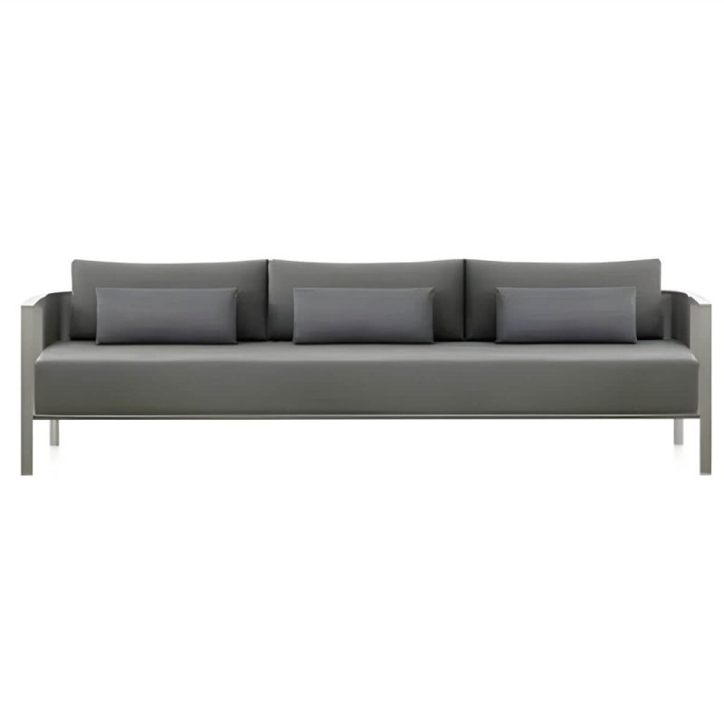 "Metal Water Resistant and UV Resistant 1 Piece Patio Sofa with Cushions - 83"L x 29.5"W x 28"H 3-Seater Sofa"