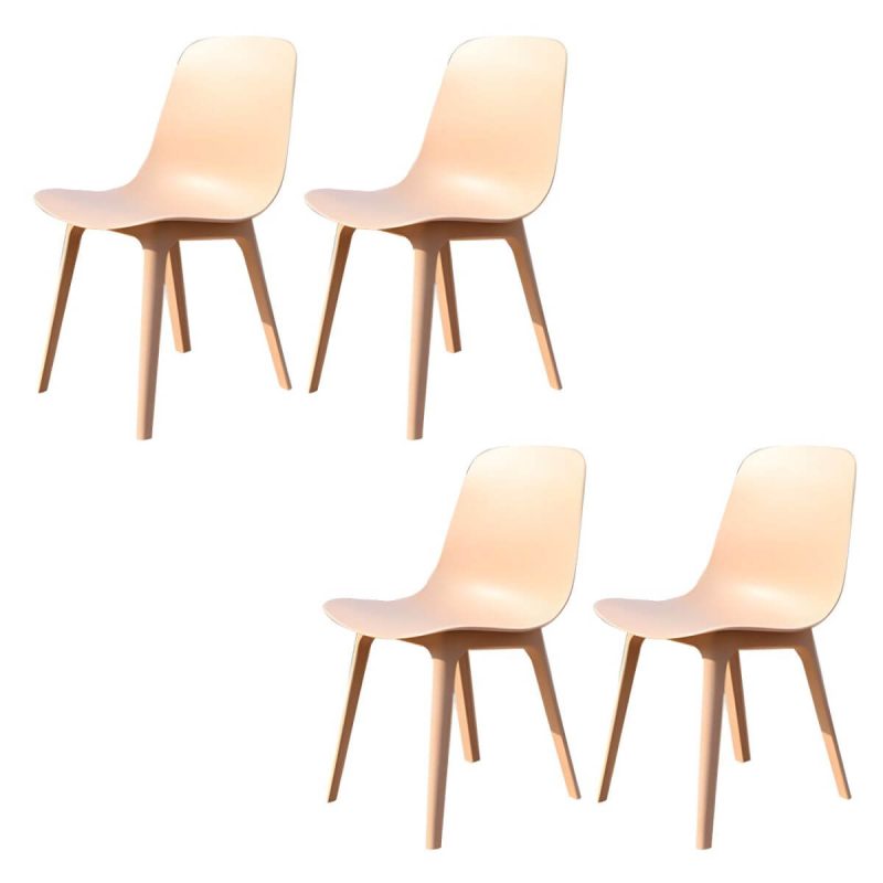 "Stacking Dining Armchair Contemporary Plastic Patio Arm Chair - 14"L x 19"W x 32"H 4 Piece Set"