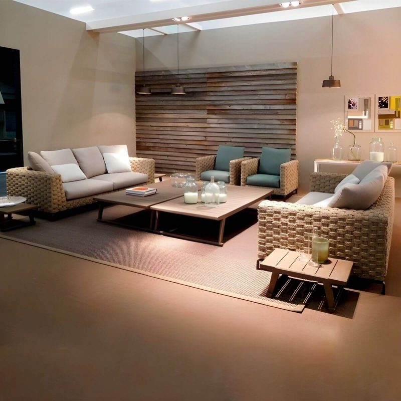 "Contemporary Water Resistant Symmetrical Patio Sofa with Cushions for Outdoor - 2-Seater Corner Sofa"
