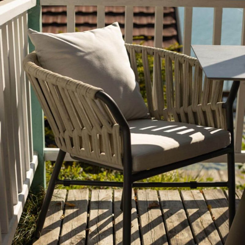 "Storm Gray Rust Resistant Fabric Outdoor Dining Set, Square, Desk with 2 Chairs"