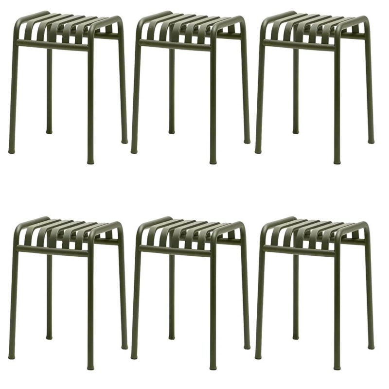 "Industrial Metal Outdoor Bistro Chairs Open Back Dining Chairs in Green - 16"L x 14"W x 18"H 4 Piece Set"