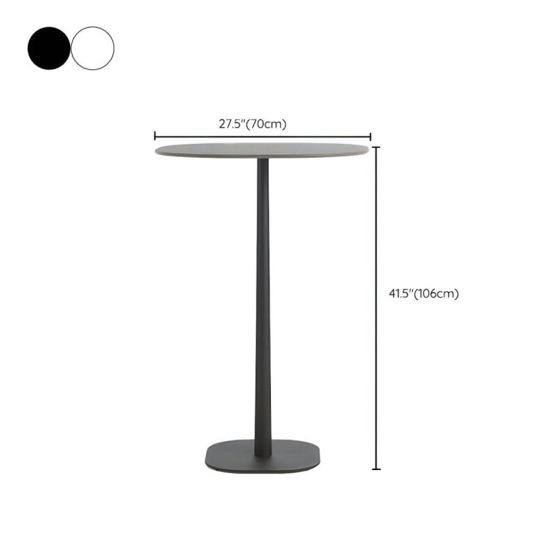 "Dimension of Modern Sintered Stone Top Bar Table Set 1/3 Pieces Round Counter Table Set for Outdoor - Table Zero White"
