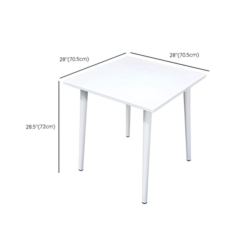"Dimension of Contemporary White Metal Dining Table Furniture Set with Chairs for Courtyard - Table & Chair(s) 28"L x 28"W x 28"H 4"