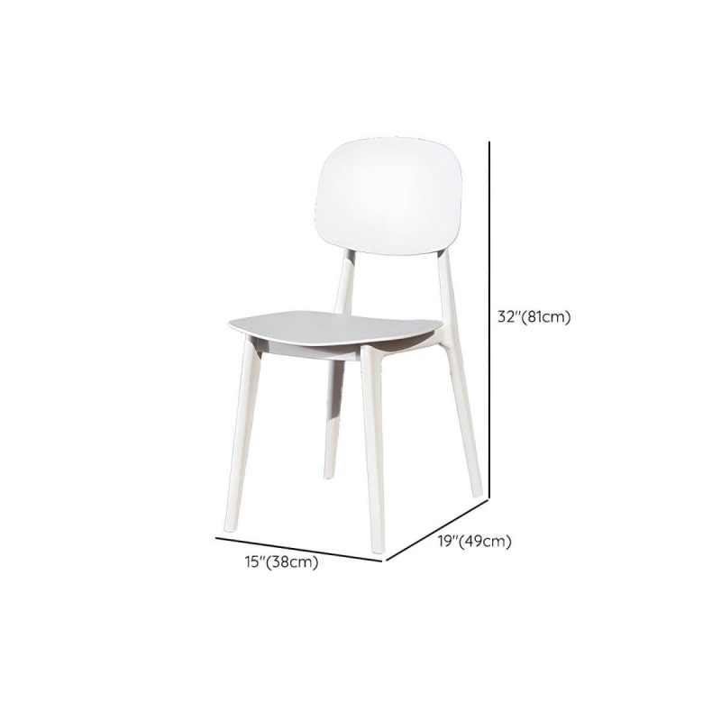 "Dimension of Stacking Dining Armchair Contemporary Plastic Patio Arm Chair - 15"L x 19"W x 32"H 2 Piece Set"