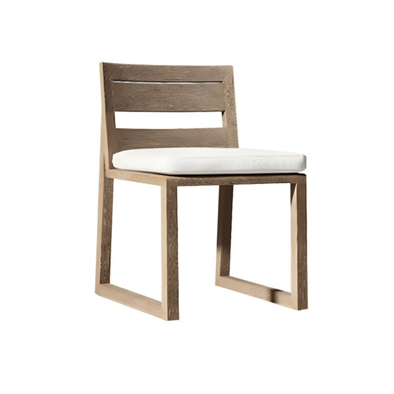 "Teak Wood Mid-Century Modern Patio Dining Set in Natural Finish - Table 118.1"L x 39.4"W x 29.5"H"