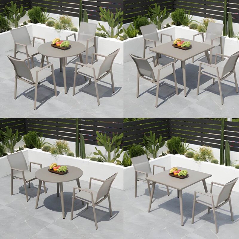 "Modern Dining Armchair Set of 2/4/6/8 Metal Patio Dining Chair - 8 Piece Set"