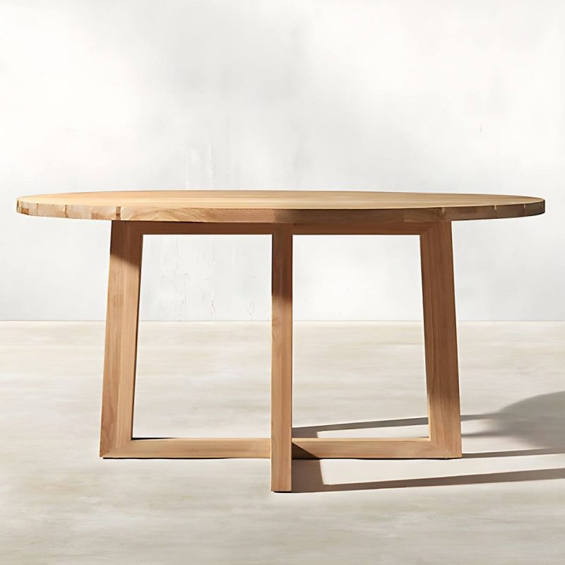 "Teak Wood Dining Table Mildew Resistant Solid Wood Patio Table - Table Only 59.1"L x 59.1"W x 29.5"H Natural"