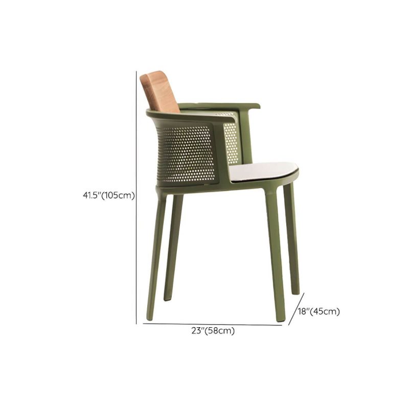 "Dimension of Metal Coastal With Arm Solid Wood Black Outdoor Bistro Chairs - 1 Piece Stainless Steel 45 x 58 x 105 cm"