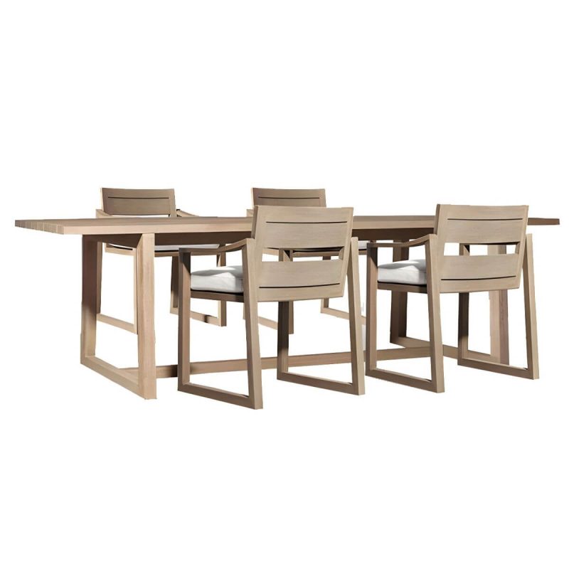 "Brown Patio Dining Table Set 1/5/7 Pcs Wood Patio Dining Table and Chairs - Table & Chair(s) 59.1"L x 59.1"W x 29.5"H 4 Brown"