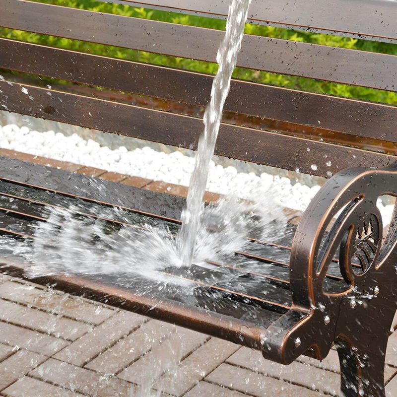 "Metal Modern Park Bench with Legs Water Resistant for Outdoor - 59"L x 22"W x 29.5"H"