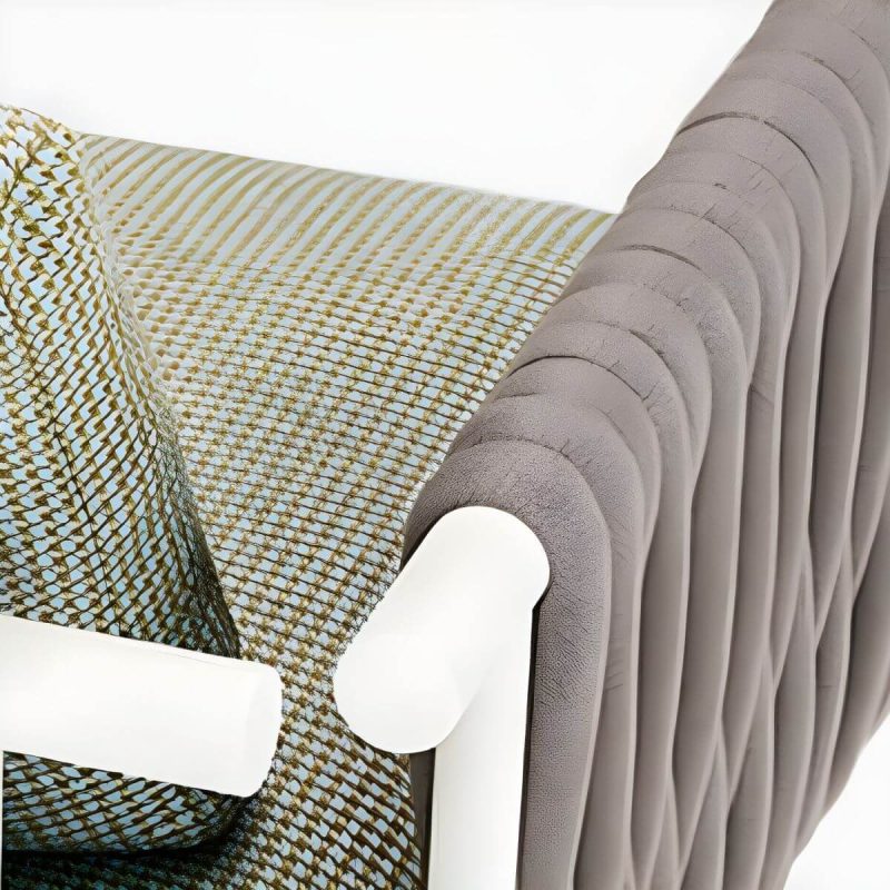 "Scandinavian Wood Frame Outdoor Sofa UV Resistant Patio Sofa with Cushion - 3-Seater Sofa"