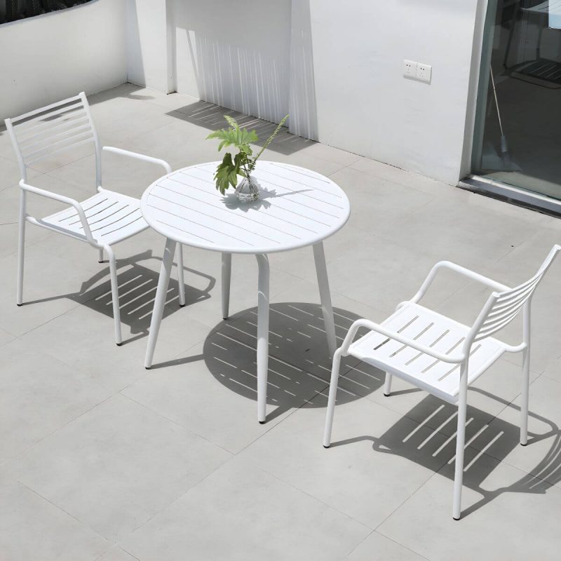 "Metal Modern Standard Height Dining Room Chair and Table Set with Chairs - Table & Chair(s) 31.5"L x 31.5"W x 29.1"H 2 White"
