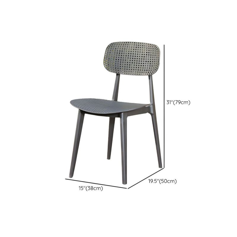 "Dimension of Stacking Dining Armchair Contemporary Plastic Patio Arm Chair - 15"L x 20"W x 31"H 2 Piece Set"