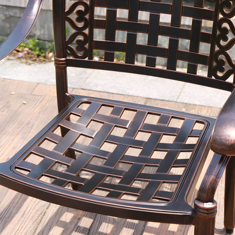 "Traditional Dining Armchair in Bronze With Arm 25.2" Long 35.03" High - 8 Piece Set"