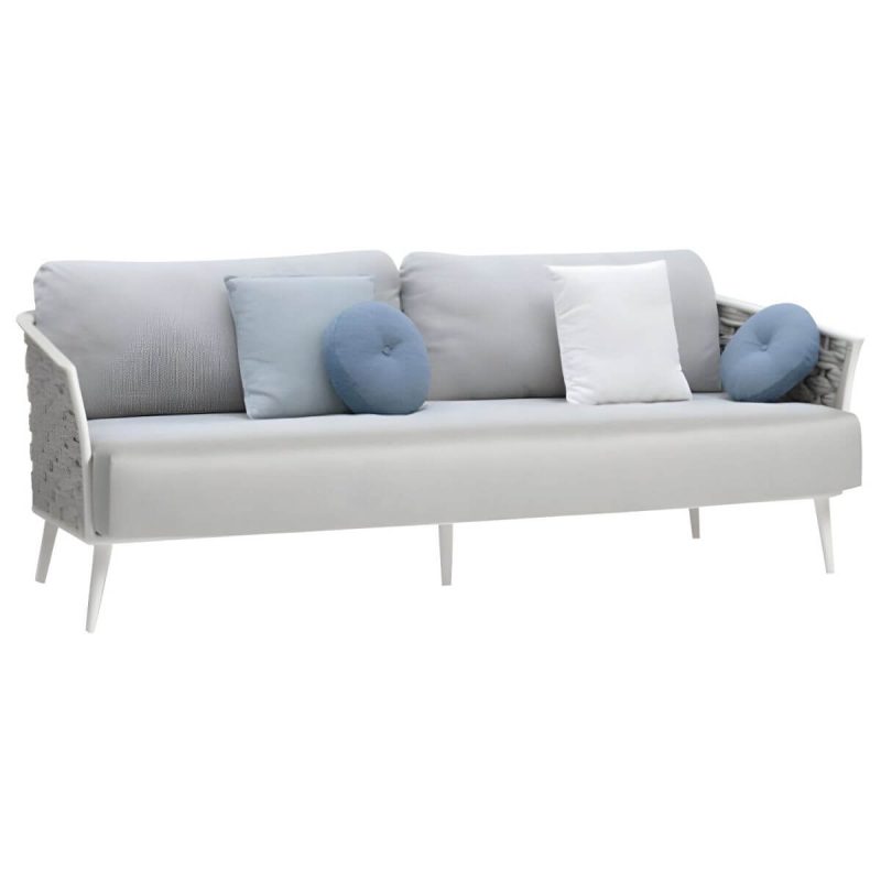 "Modern Metal Frame Outdoor Sofa UV Resistant Patio Sofa with Cushion - Daybed"