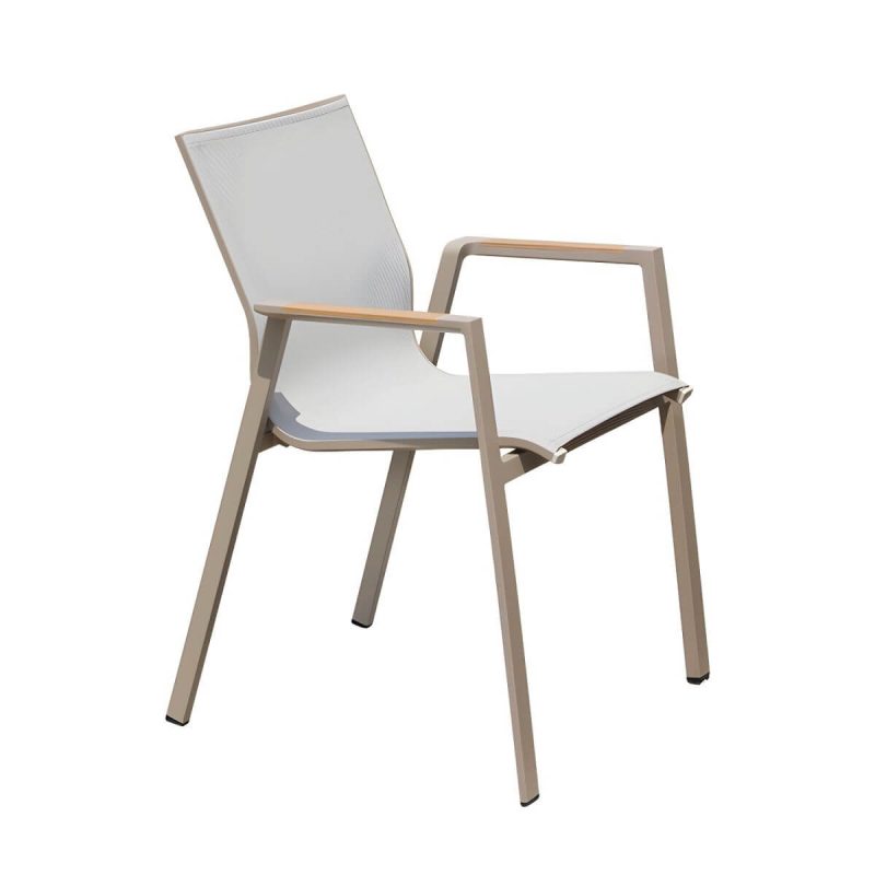 "Aluminum Outdoor Chair Contemporary Arm Chair Outdoor Bistro Chair - Sling 1 Piece"