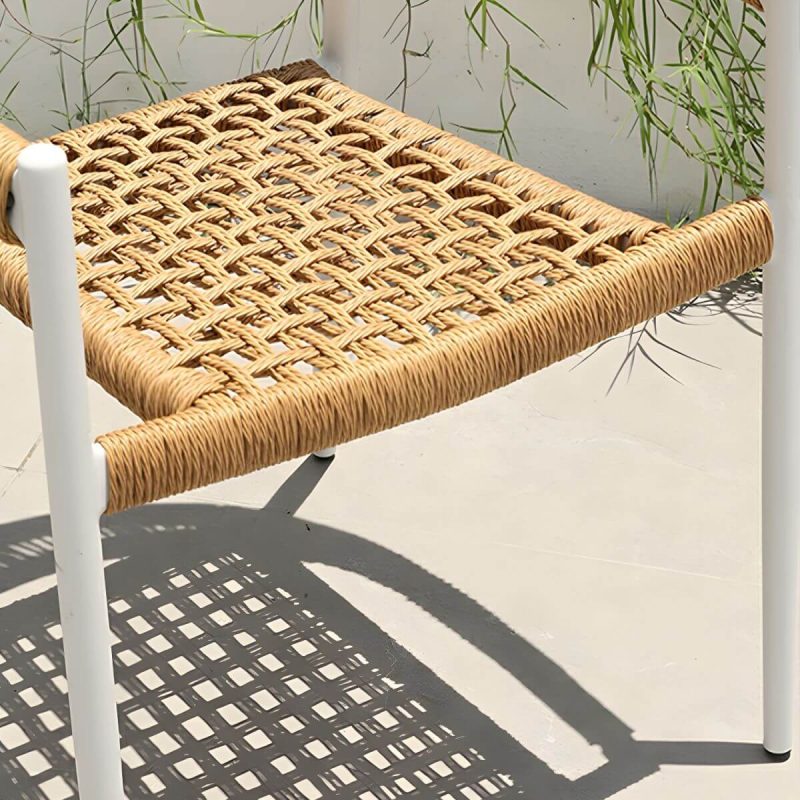 "Elegant Weatherproof White Metal Patio Dining Set with Stackable Chairs - Table & Chair(s) 35"L x 35"W x 30"H 4"