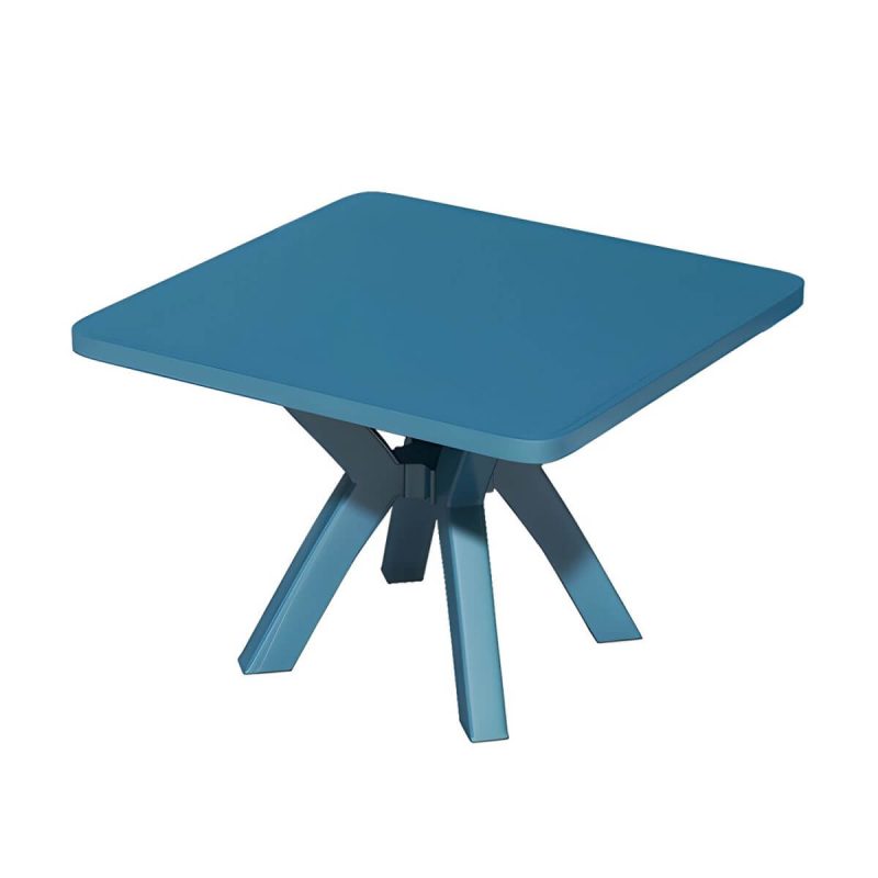 "Waterproof Courtyard Table Modern Square Shape Plastic Outdoor Table - Table Only Yellow"