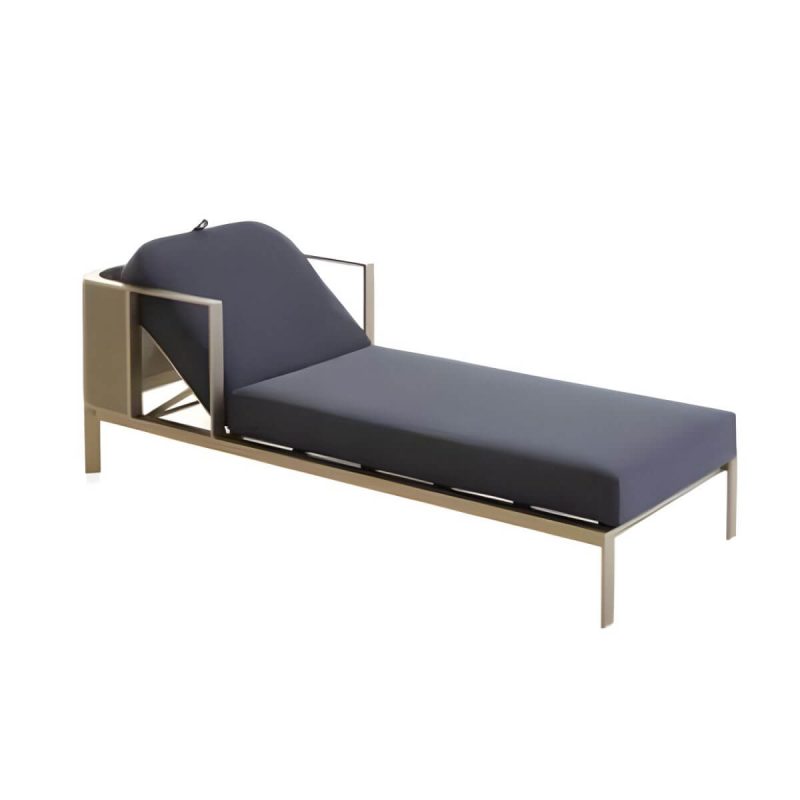 "Metal Water Resistant and UV Resistant 1 Piece Patio Sofa with Cushions - 55"L x 29.5"W x 28"H Daybed"