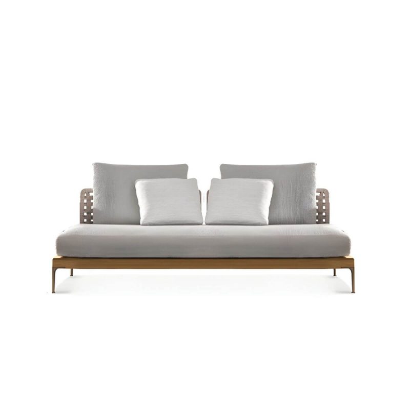 "Scandinavian Patio Sofa Water Resistant Gray Outdoor Patio Sofa - Sofa Aluminum 52"L x 30"W x 26"H"