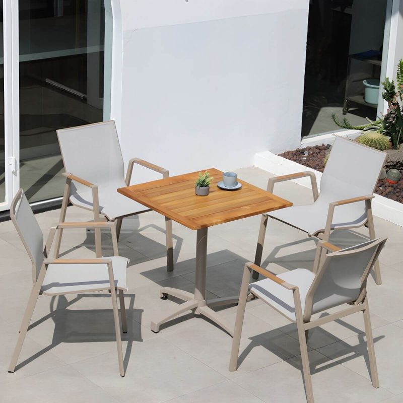 "2-Seater Patio Table with UV Resistant Contemporary Bistro Table - Table Only Brown 27.6"L x 27.6"W x 29.5"H Round"