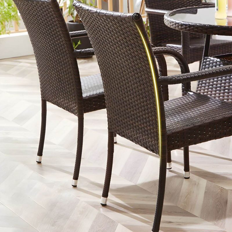 "Modern Style Dining Set Glass Top 5/7 Pieces Water Resistant Dining Set - Table & Chair(s) 4 Square Clear"