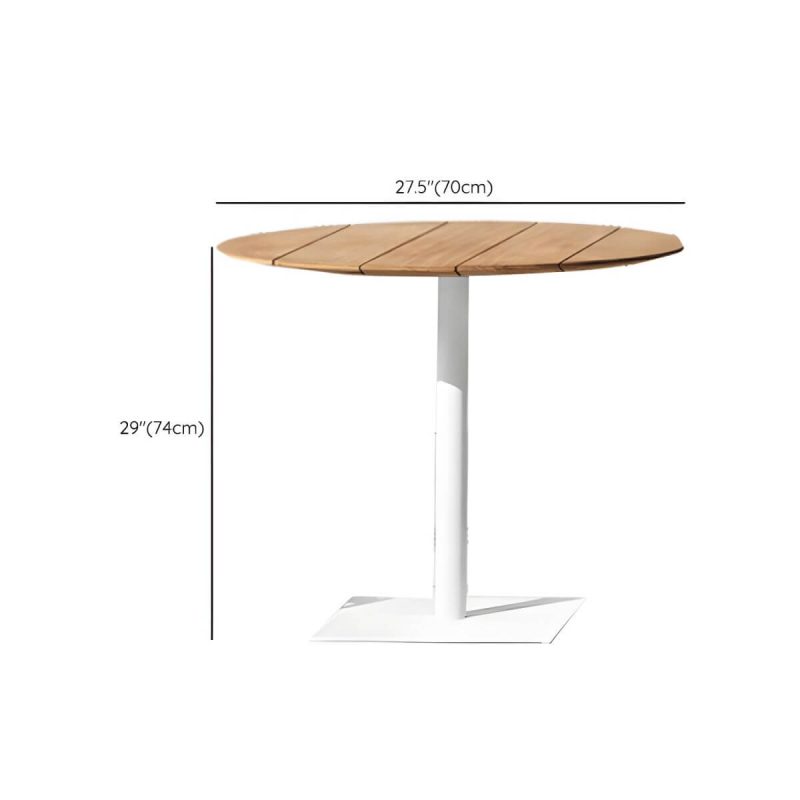 "Dimension of Modern Style Waterproof Courtyard Table Aluminium Outdoor Table - Table Only 27.6"L x 27.6"W x 29.1"H Brown Round"