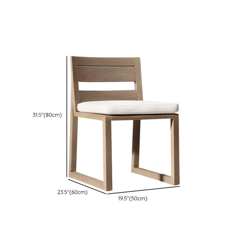 "Dimension of Modern Dining Side Chairs Solid Wood Natural RemovableUV Protective Finish Cushion - Armless 1 Piece"