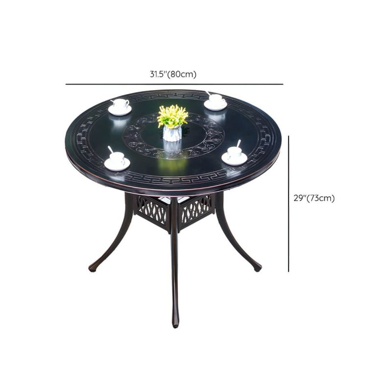 "Dimension of Aluminum Outdoor Patio Table Industrial UV Resistant Patio Table - Table Only 31.5"L x 31.5"W x 28.7"H Gloss Black"