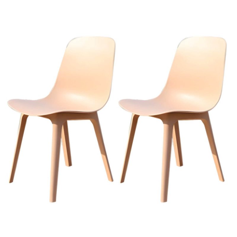 "Stacking Dining Armchair Contemporary Plastic Patio Arm Chair - 14"L x 19"W x 32"H 2 Piece Set"