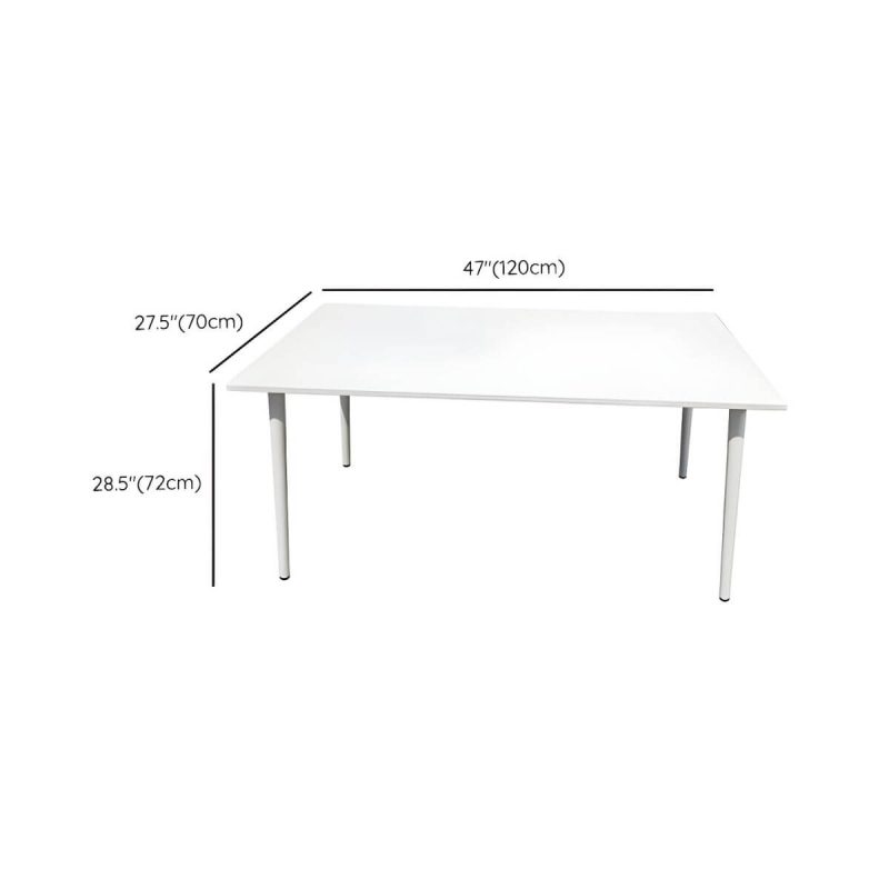 "Dimension of Contemporary White Metal Dining Table Furniture Set with Chairs for Courtyard - Table & Chair(s) 47"L x 28"W x 28"H 4"