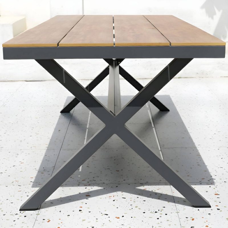 "Modern Metal Patio Table without Umbrella Hole - Black Frame, Non-extendable - Table Only 35.4"L x 35.4"W x 28.7"H"