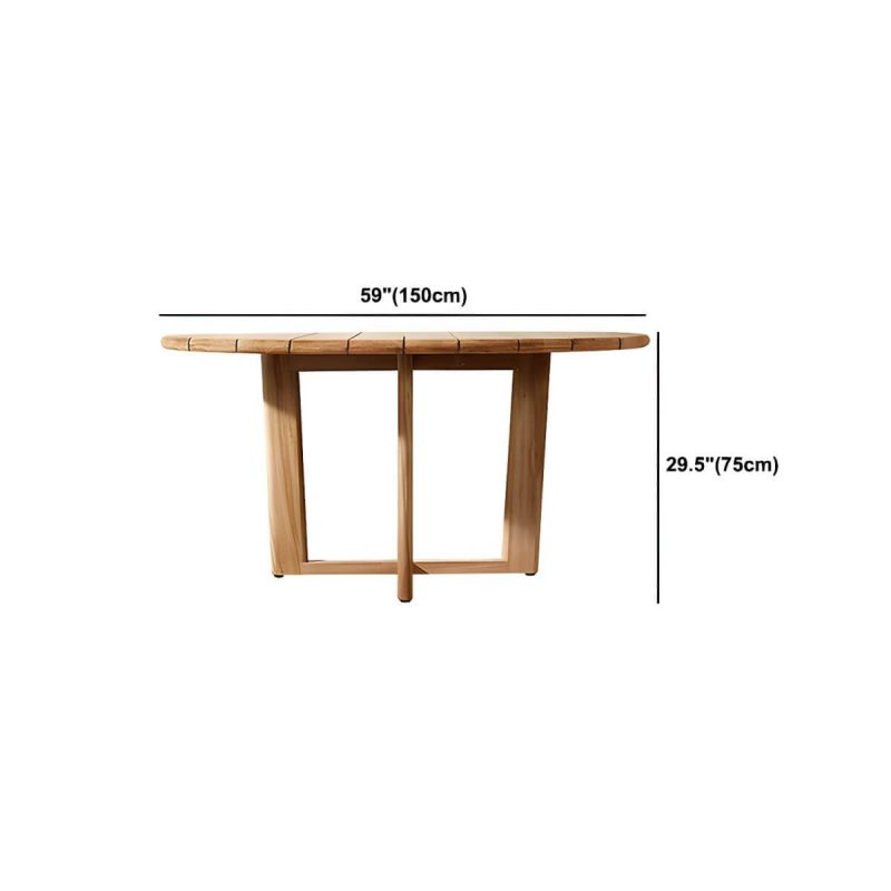 "Dimension of Bohemian Style Solid Wood Dining Table Set 1/5 Pieces Dining Table Set for Outdoor - Table 59.1"L x 59.1"W x 29.5"H Zero Wood Color"