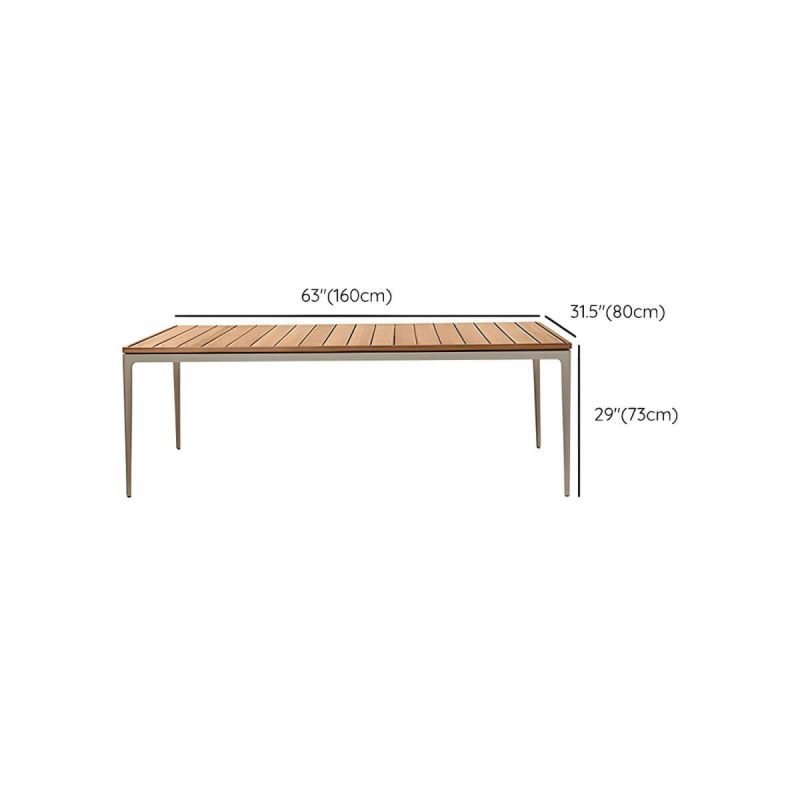 "Dimension of Stone/Wood Dining Table Farmhouse Table with Metal Frame for Living Room - 63"L x 31.5"W x 28.7"H Table Only"