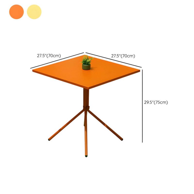 "Dimension of Contemporary Round/Square Bistro Table Aluminum Water Resistant Patio Table - Orange Square Table Only"