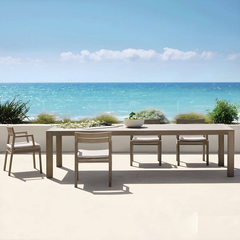 "Modern Wooden Dining Table Set with Armless Chairs for Outdoors - Table & Chair(s) 70.9"L x 35.4"W x 29.5"H 4"