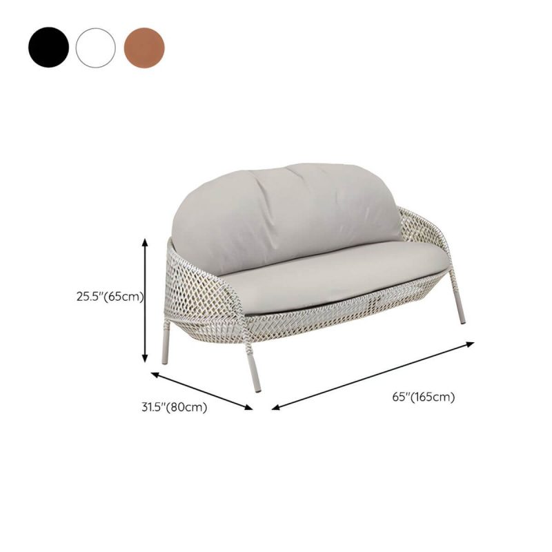 "Dimension of UV and Water Resistant Patio Sofa 31.49" Wide Outdoor Sofa with Cushion - White 65"L x 31"W x 26"H"