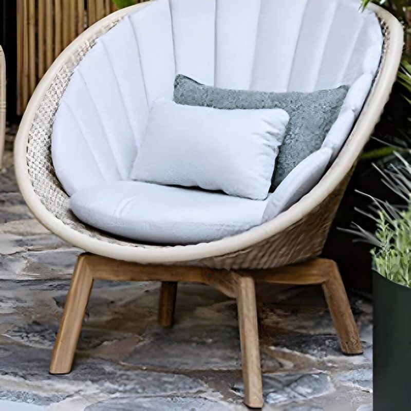 "Tropical Rattan Accent Outdoor Patio Sofa with Slipcovered Cushion - 74.8"L x 31.5"W x 29.5"H Symmetrical"
