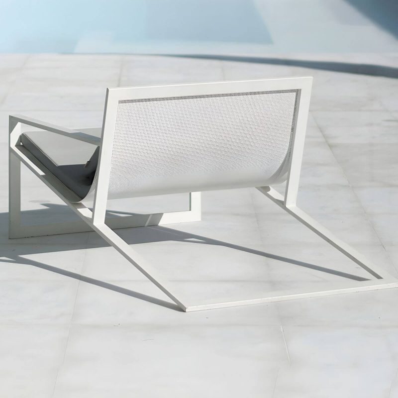 "Modern Metal Frame Upholstered Outdoor Sofa Water and UV Resistant - 30"L x 39"W x 25"H"