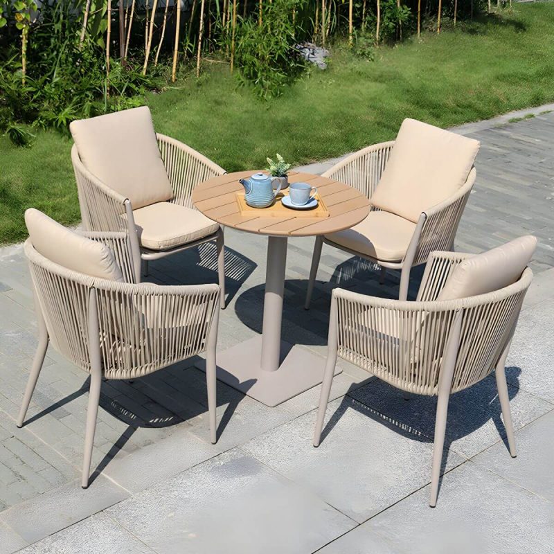 "2-Seater Patio Table with UV Resistant Contemporary Bistro Table - Table Only Grey 27.6"L x 27.6"W x 29.5"H Square"