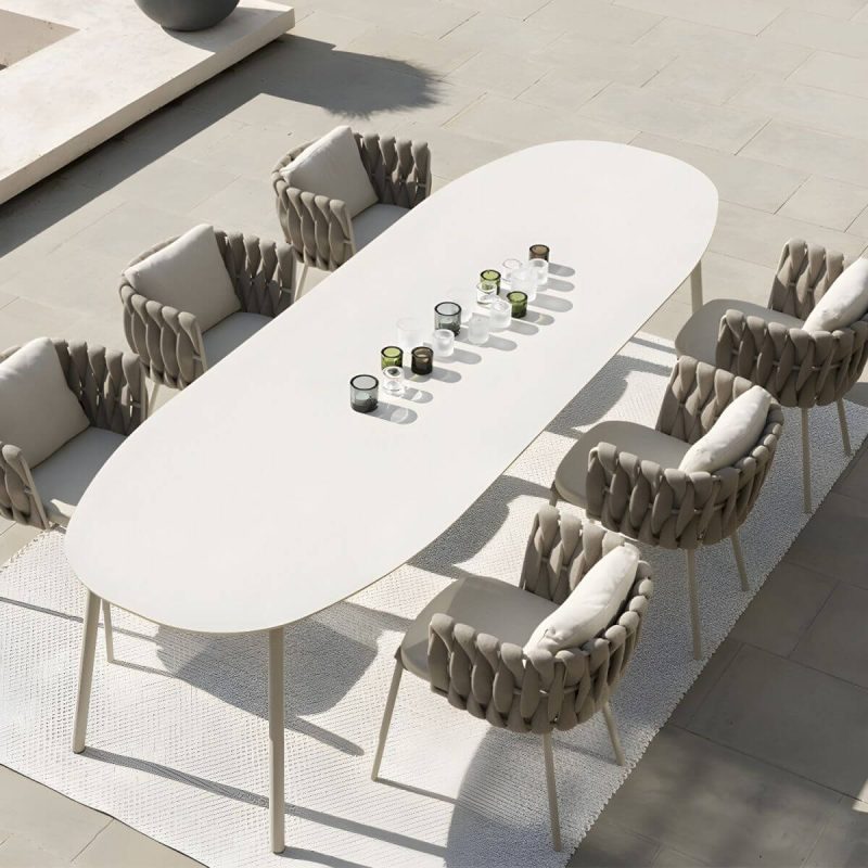 "Contemporary Dining Table Set with 4 Legs Chairs for Outdoor - Table & Chair(s) 94"L x 39"W x 29"H 6"