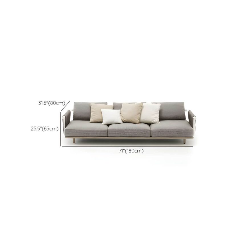 "Dimension of Scandinavian Wood Frame Outdoor Sofa UV Resistant Patio Sofa with Cushion - 3-Seater Sofa"