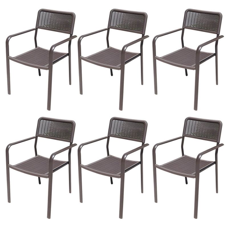 "Industrial Dining Side Chair Set of 2/4/6/8 Metal Outdoor Chair - 21"L x 20"W x 31"H 6 Piece Set"