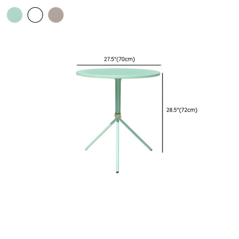 "Dimension of Metal Patio Table Contemporary Style with Legs in Round/Square Shape - Table Only Champagne Round"
